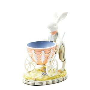 MacKenzie-Childs Rabbit Figurine with Blue and Pink Details